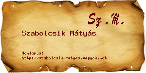 Szabolcsik Mátyás névjegykártya